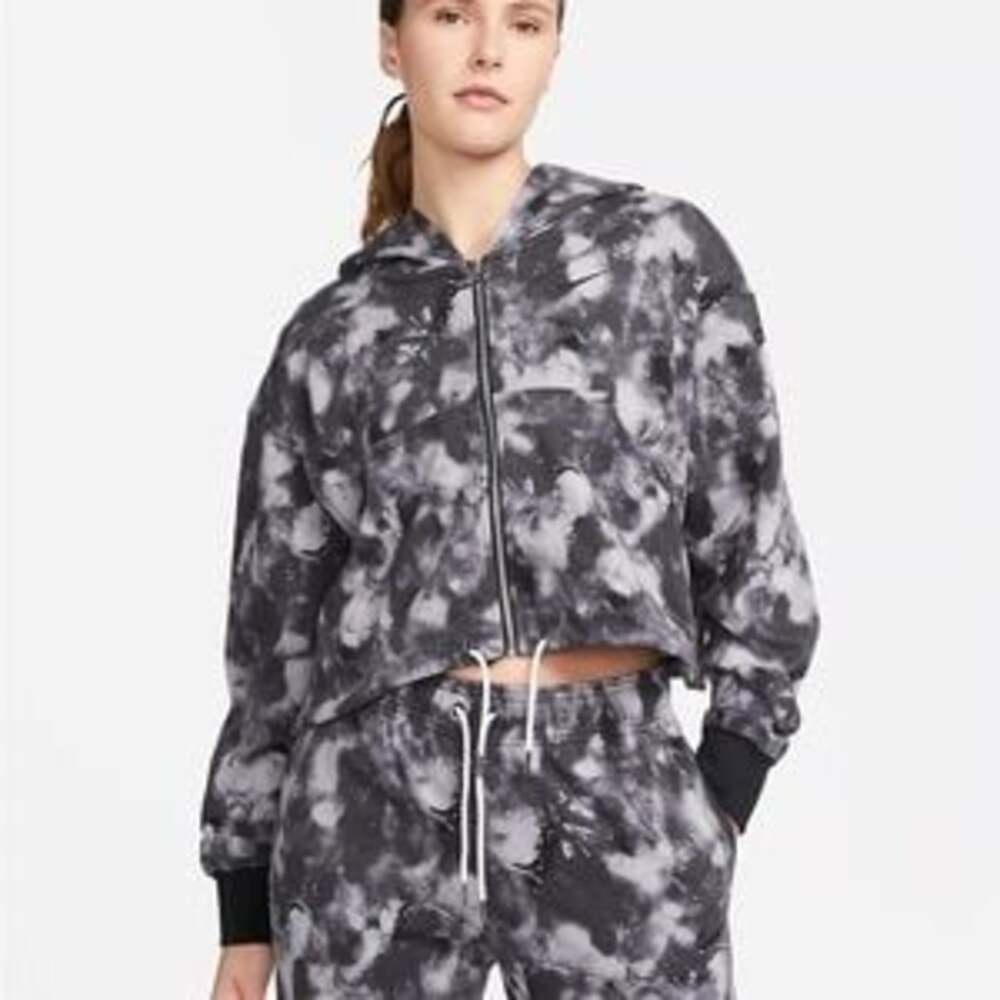 Nike Women's Tie-Dye Cropped Full-Zip Hoodie Size Large